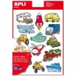 Gommettes thématiques Les Transports 3 feuilles - Apli