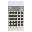 Gommettes rondes &Oslash; 20 mm argent m&eacute;tallis&eacute; 3 feuilles - Apli 