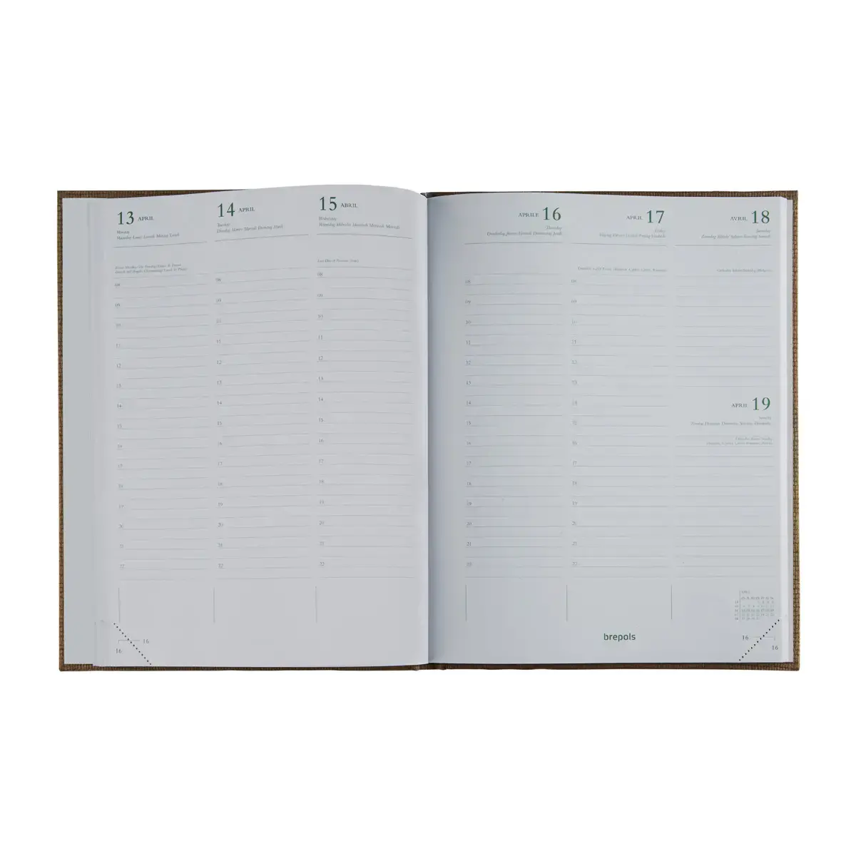 Agenda semainier Kazar - 17,1x22 cm - Assortis - Janvier à décembre - BREPOLS