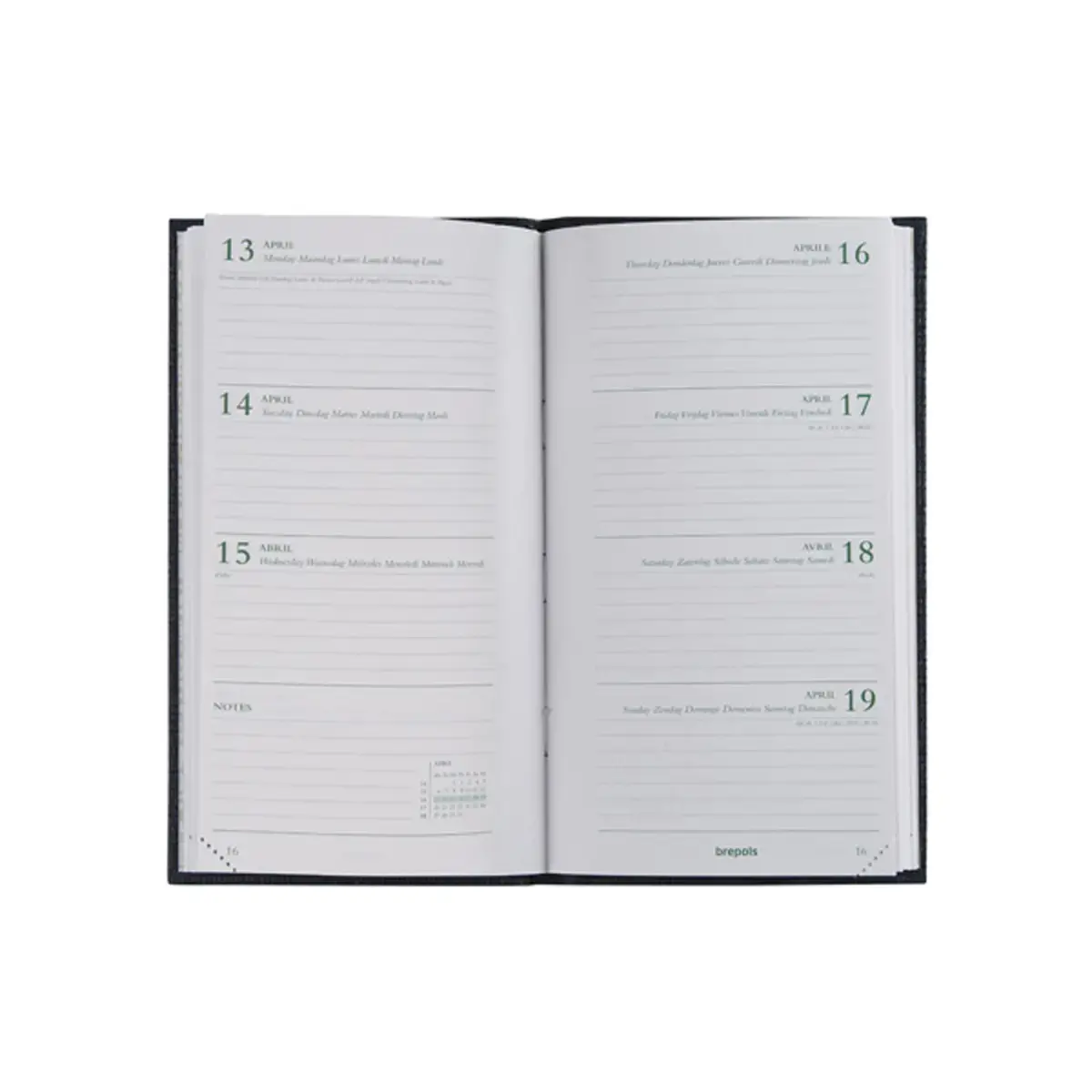 Agenda semainier Ecorama - 9x16 cm - Assortis - Janvier à décembre - BREPOLS