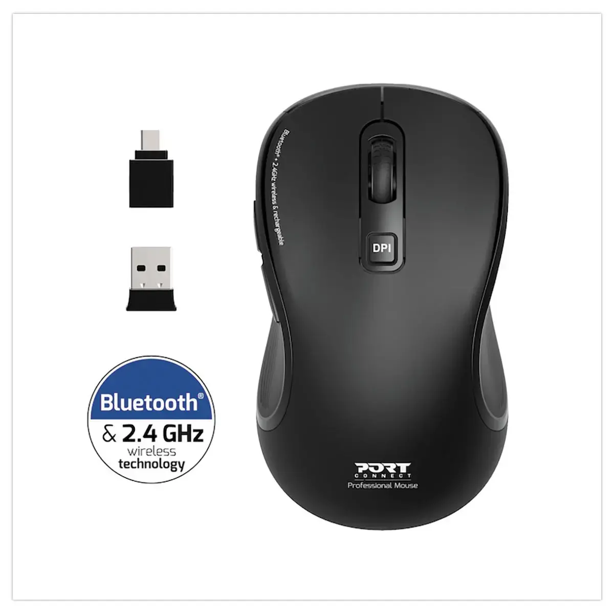 Souris ESSENTIEL sans fil Bluetooth rechargeable USB-C