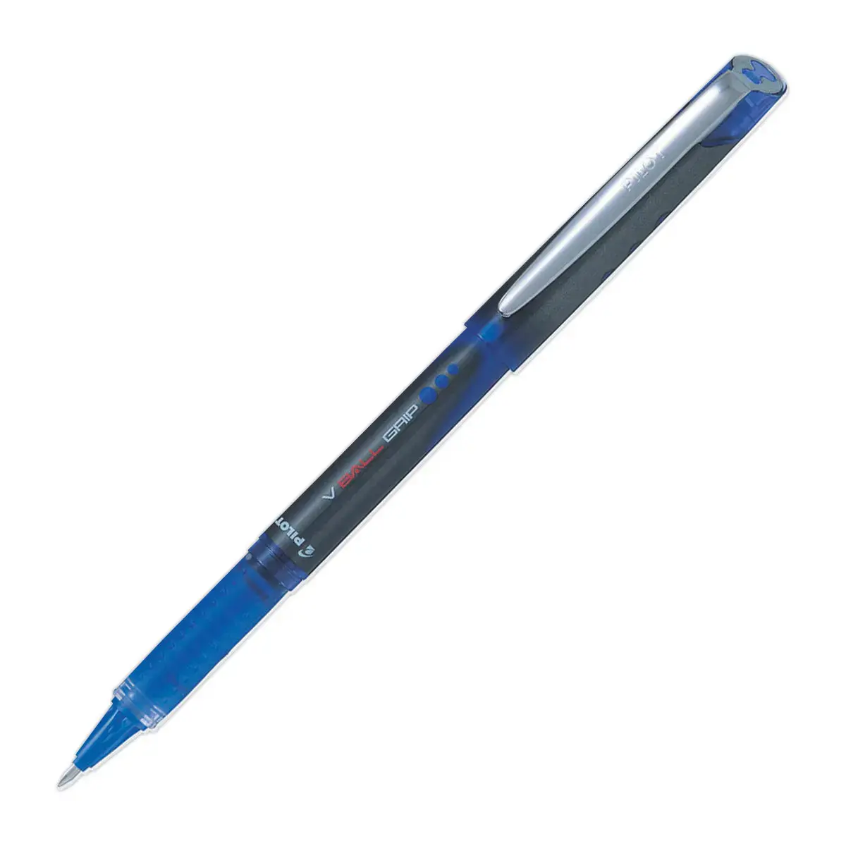 Stylo roller pointe m&eacute;tal V Ball Grip - &eacute;criture large - bleu - PILOT 