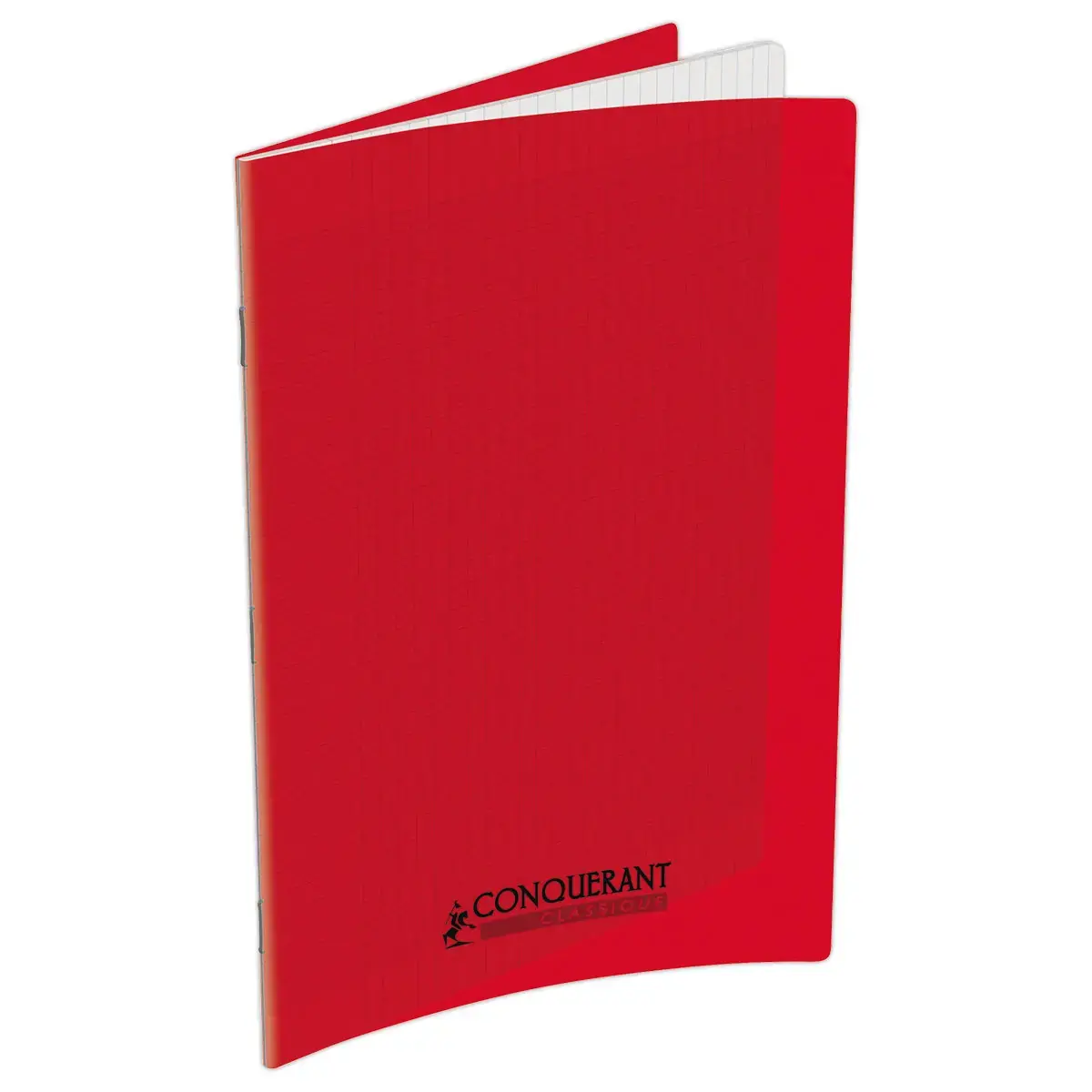 Cahier polypropyl&egrave;ne piq&ucirc;re Sey&egrave;s - A4 90g - 48 pages - Rouge - Conqu&eacute;rant 