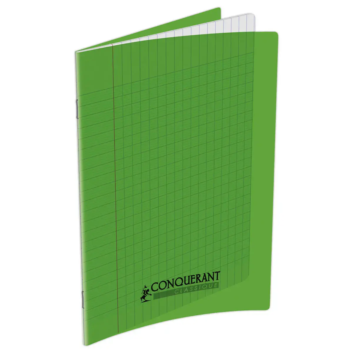 Cahier polypropylène piqûre Seyès - A5+ 90g - 32 pages - Vert - Conquérant