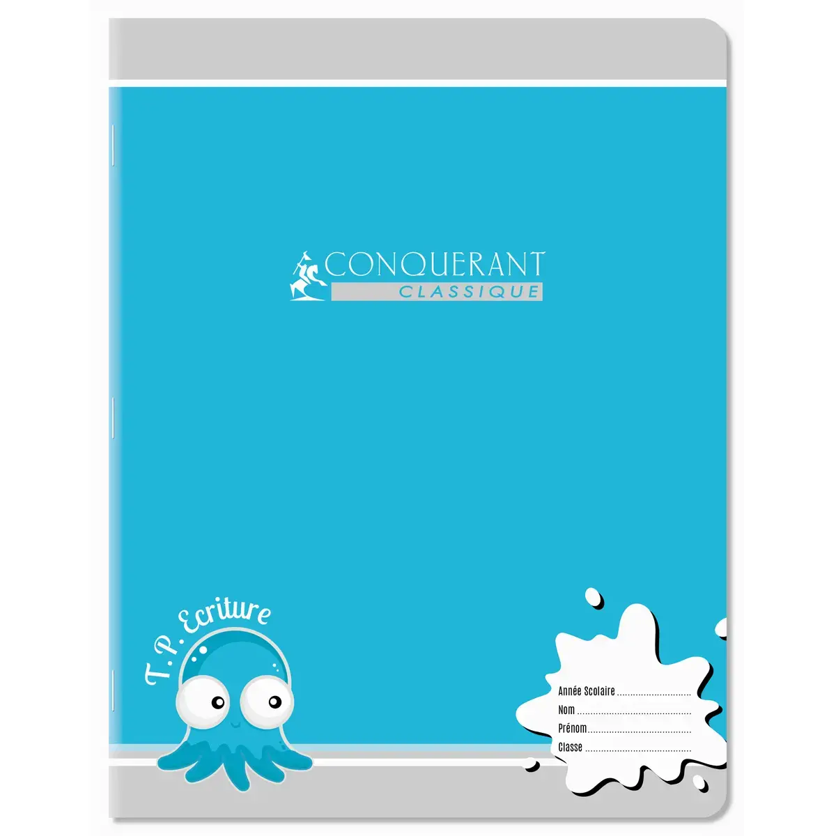 Cahier maternelle agrafé double ligne 18mm - A5+ 90g - 32 pages - Assortis - Conquérant