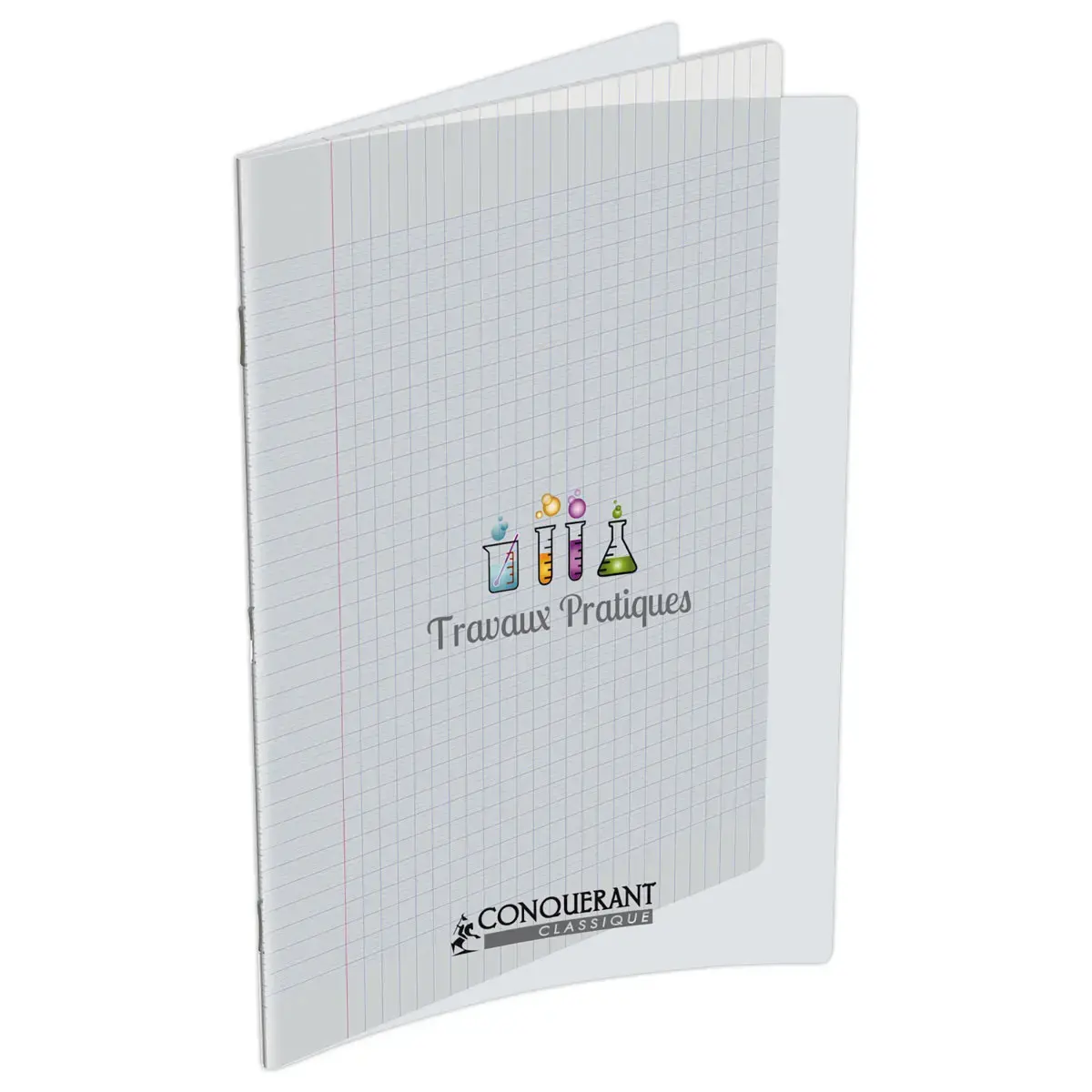 Cahier travaux pratiques piqûre Seyès/Unie - A4 90 g - 96 pages - Incolore - Conquérant