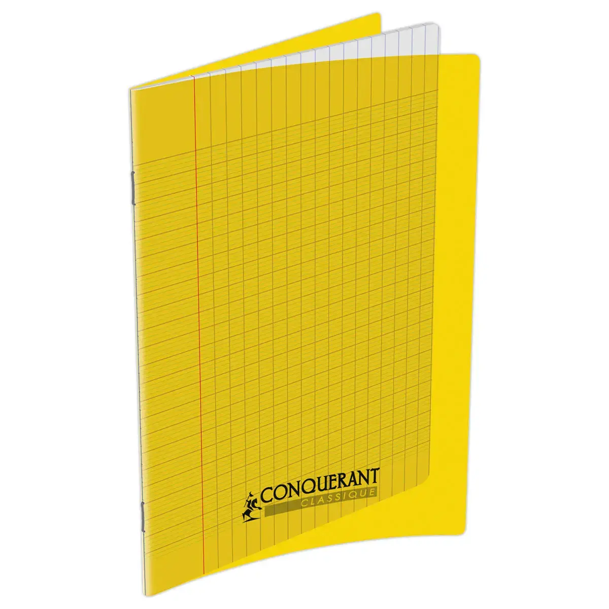 Cahier polypropyl&egrave;ne piq&ucirc;re Sey&egrave;s - A5+ 90g - 32 pages - Jaune - Conqu&eacute;rant 