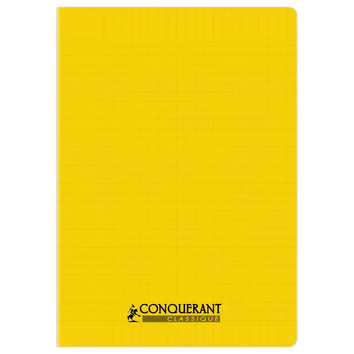 Cahier polypropyl&egrave;ne piq&ucirc;re Sey&egrave;s - A4 90g - 96 pages - Jaune - Conqu&eacute;rant 