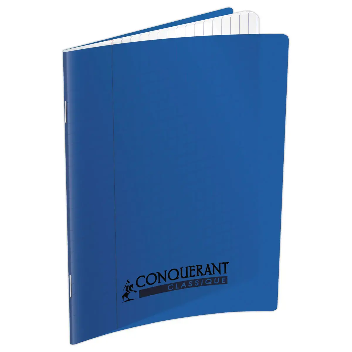 Cahier polypropyl&egrave;ne piq&ucirc;re Sey&egrave;s - A5+ 90g - 32 pages - Bleu - Conqu&eacute;rant 