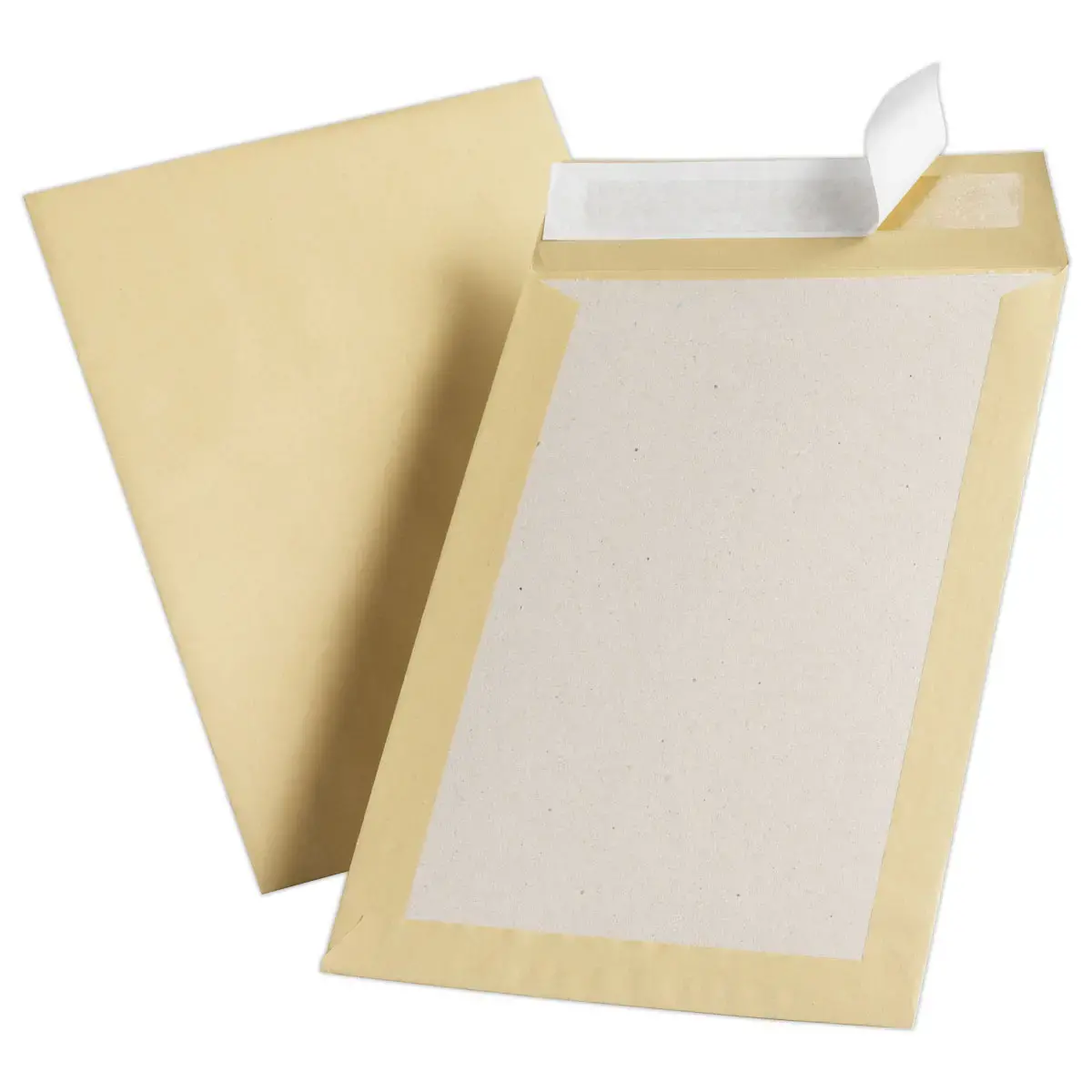 100 Pochettes avec dos renforcé en carton rigide - 120g - 260 x 330 mm - Papier brun - GPV