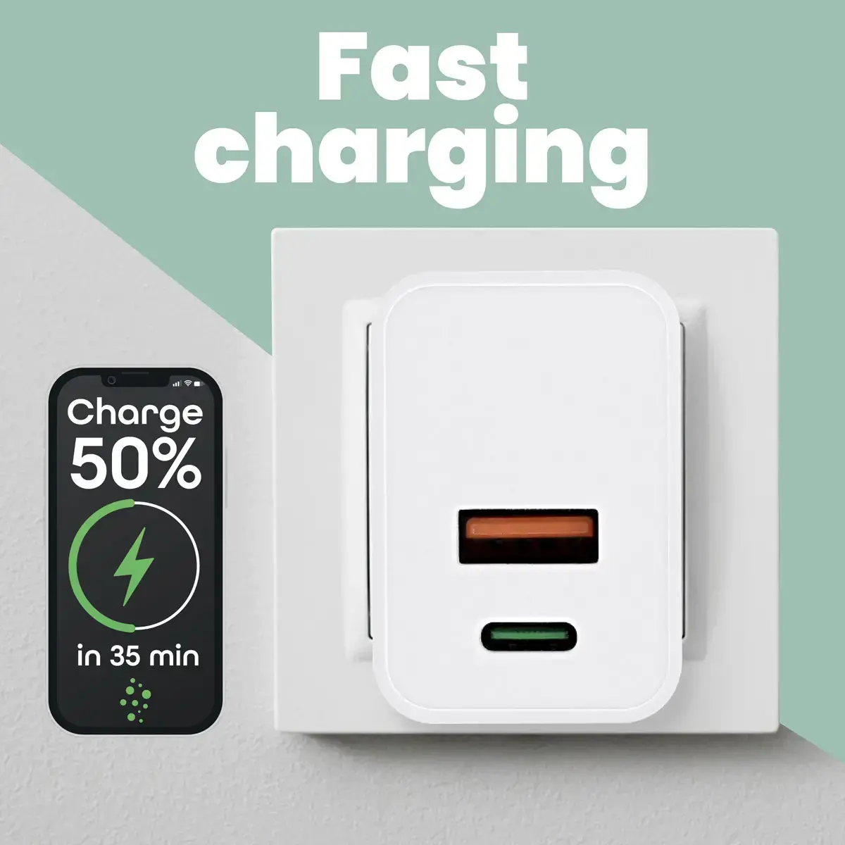 Chargeur secteur USB international 20W