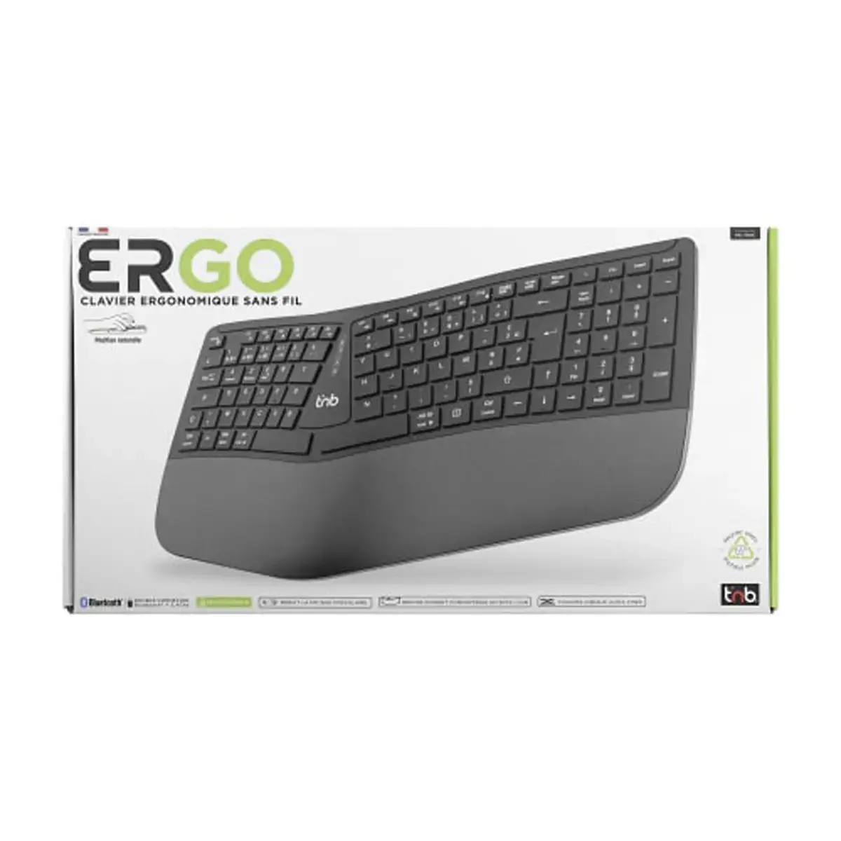 Clavier ergonomique sans fil rechargeable