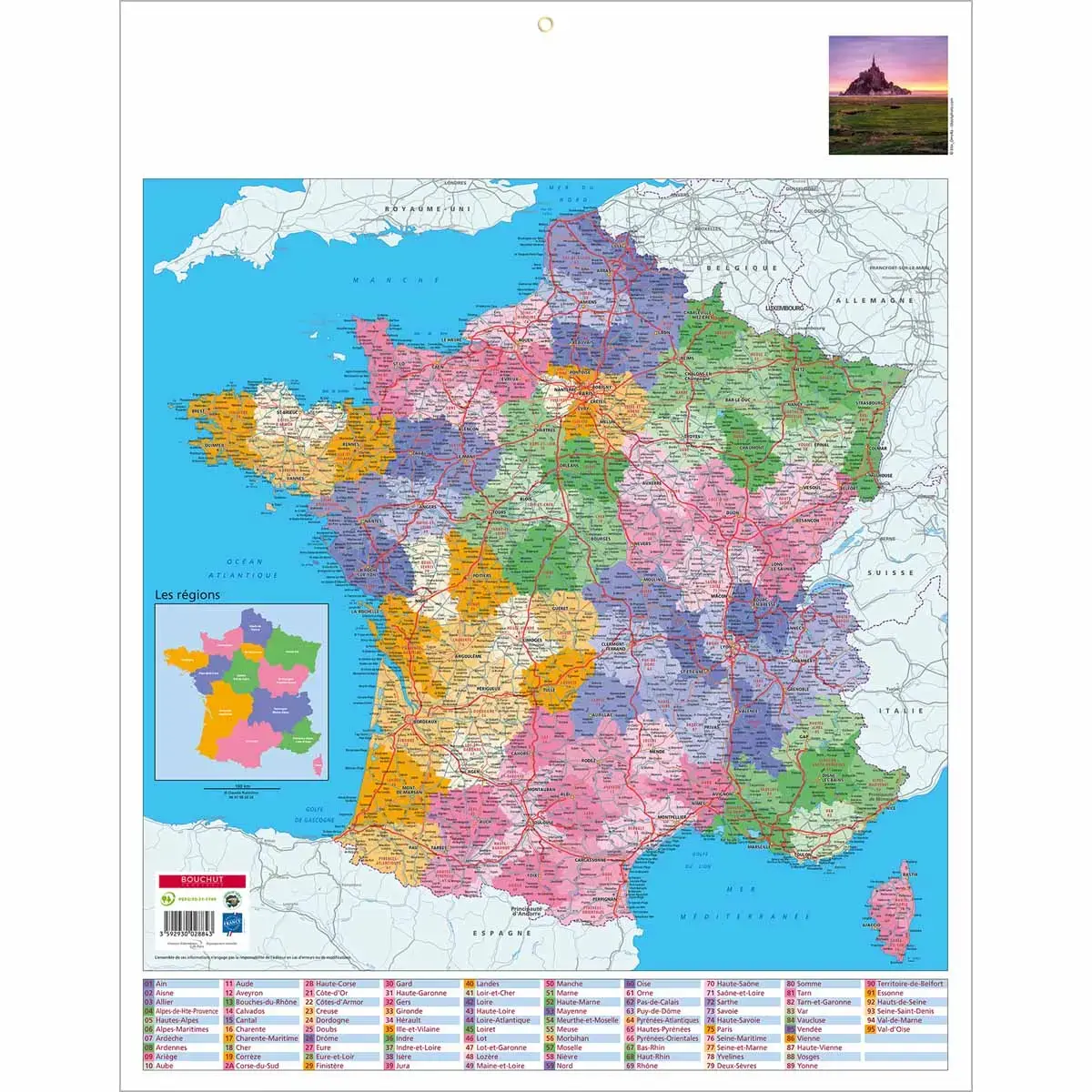 5 Calendriers banque  France 14 mois - 55x43 cm - Janvier &agrave; d&eacute;cembre - BOUCHUT GRANDREMY 