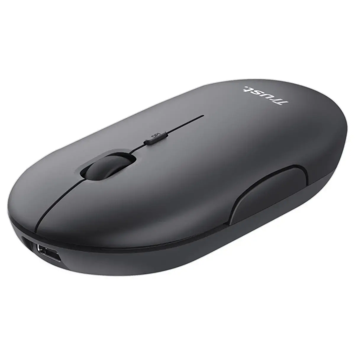 Souris sans fil PUCK ultra-plate rechargeable noire 