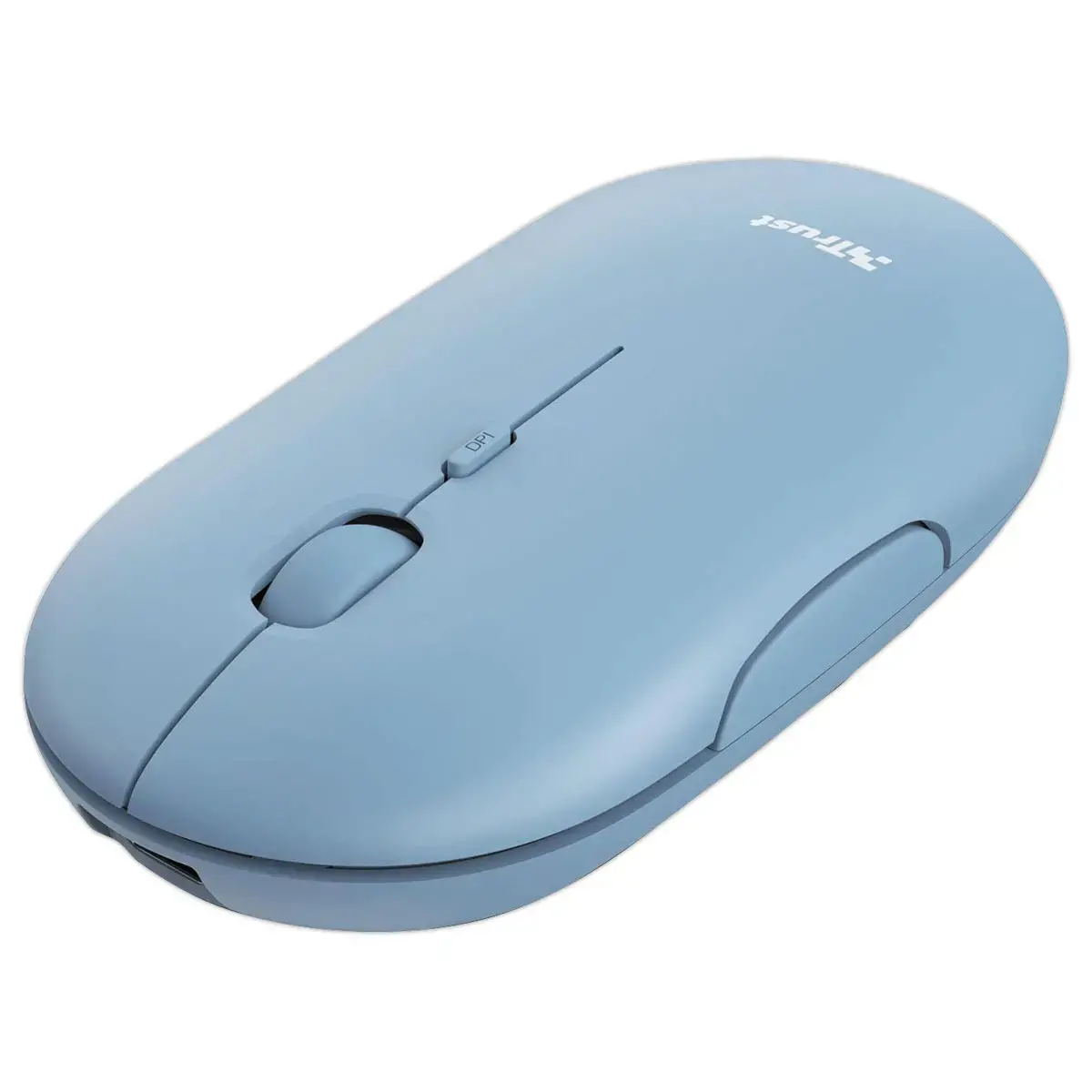 Souris sans fil PUCK ultra-plate rechargeable bleue