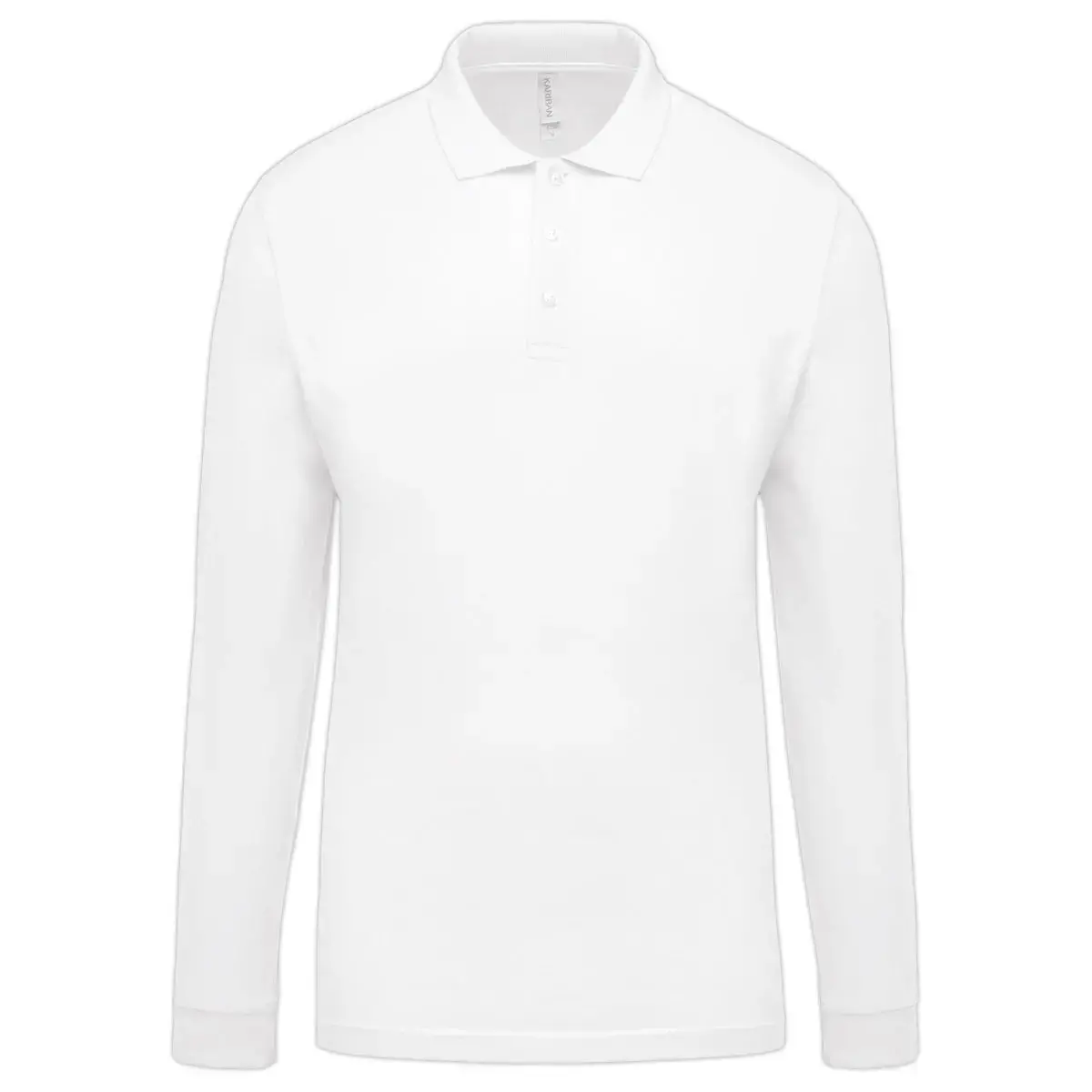 Polo homme - Manches longues - Taille S - Blanc