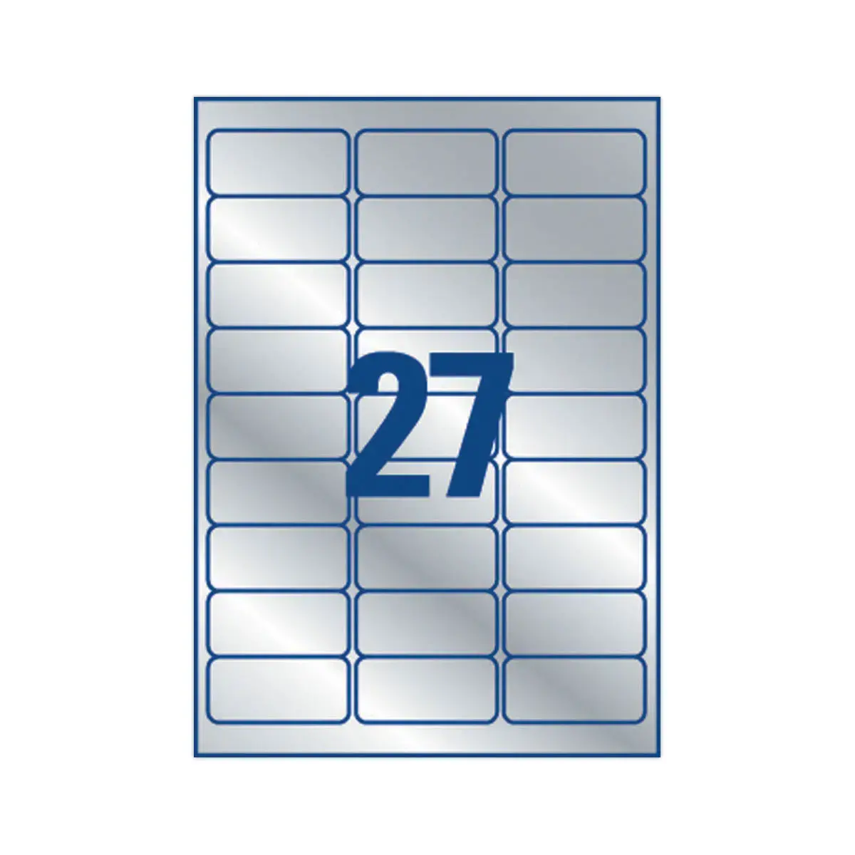 bo&icirc;te de 20 planches de 27 &eacute;tiquettes argent ultra r&eacute;sistantes AVERY 63,5x29,6mm 