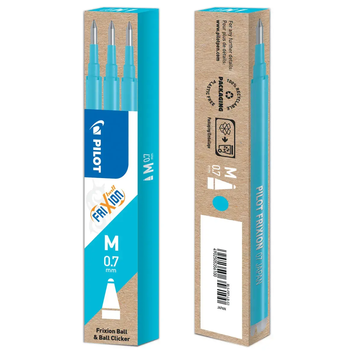3 Recharges pour stylo Frixion Proclicker - Turquoise - PILOT 