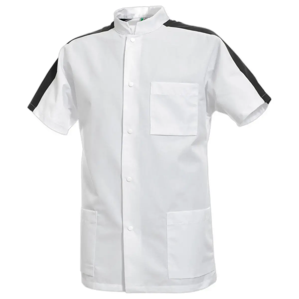 TUNIQUE HOMME STEEVE MANCHES COURTES &ndash; BLANC CHARBON &ndash; TAILLE 1 