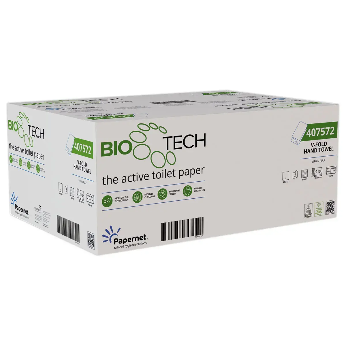 15 Essuie-mains bio-tech dissolution rapide - Papernet 