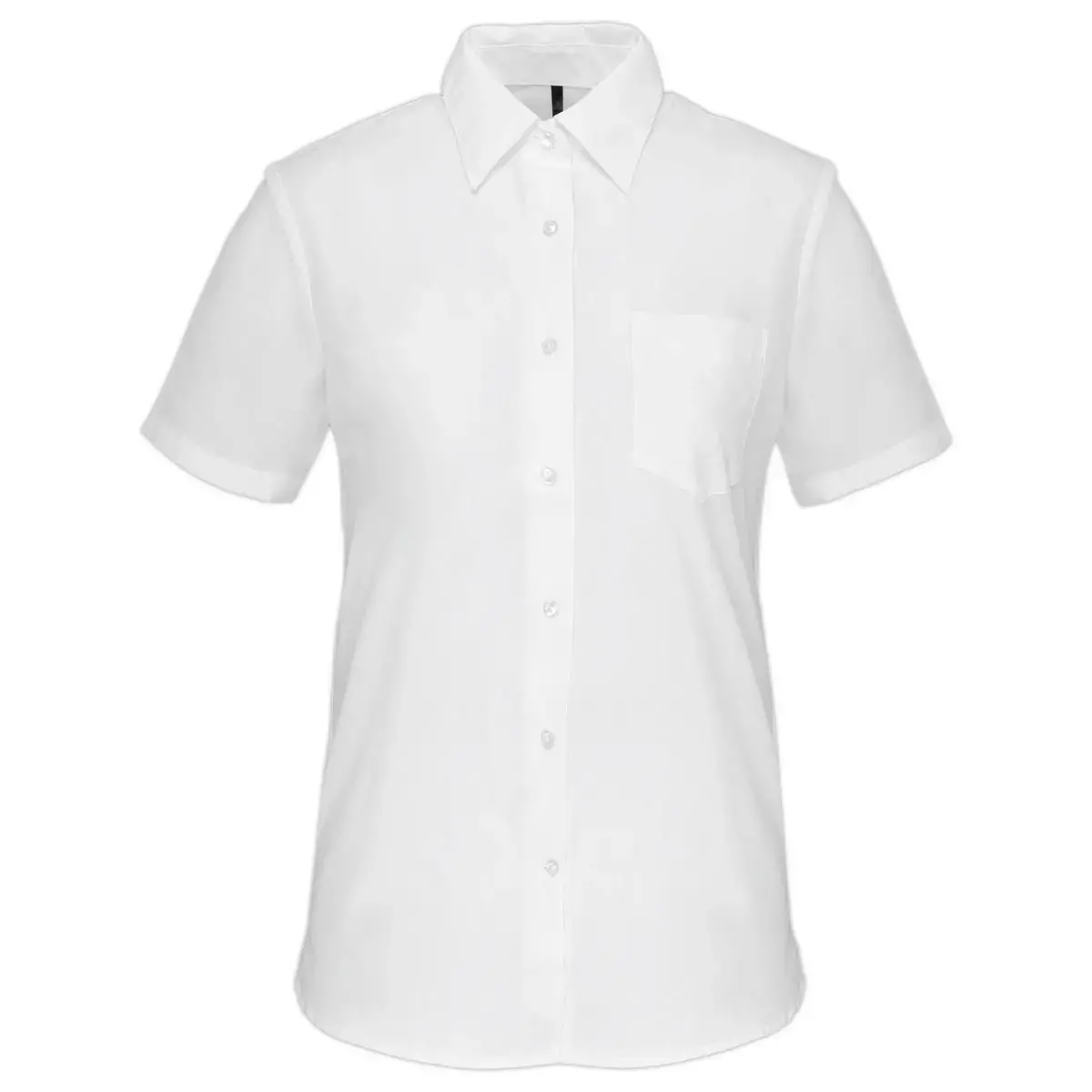 Chemise popeline polycoton femme - Manches courtes - Taille S - Blanc 
