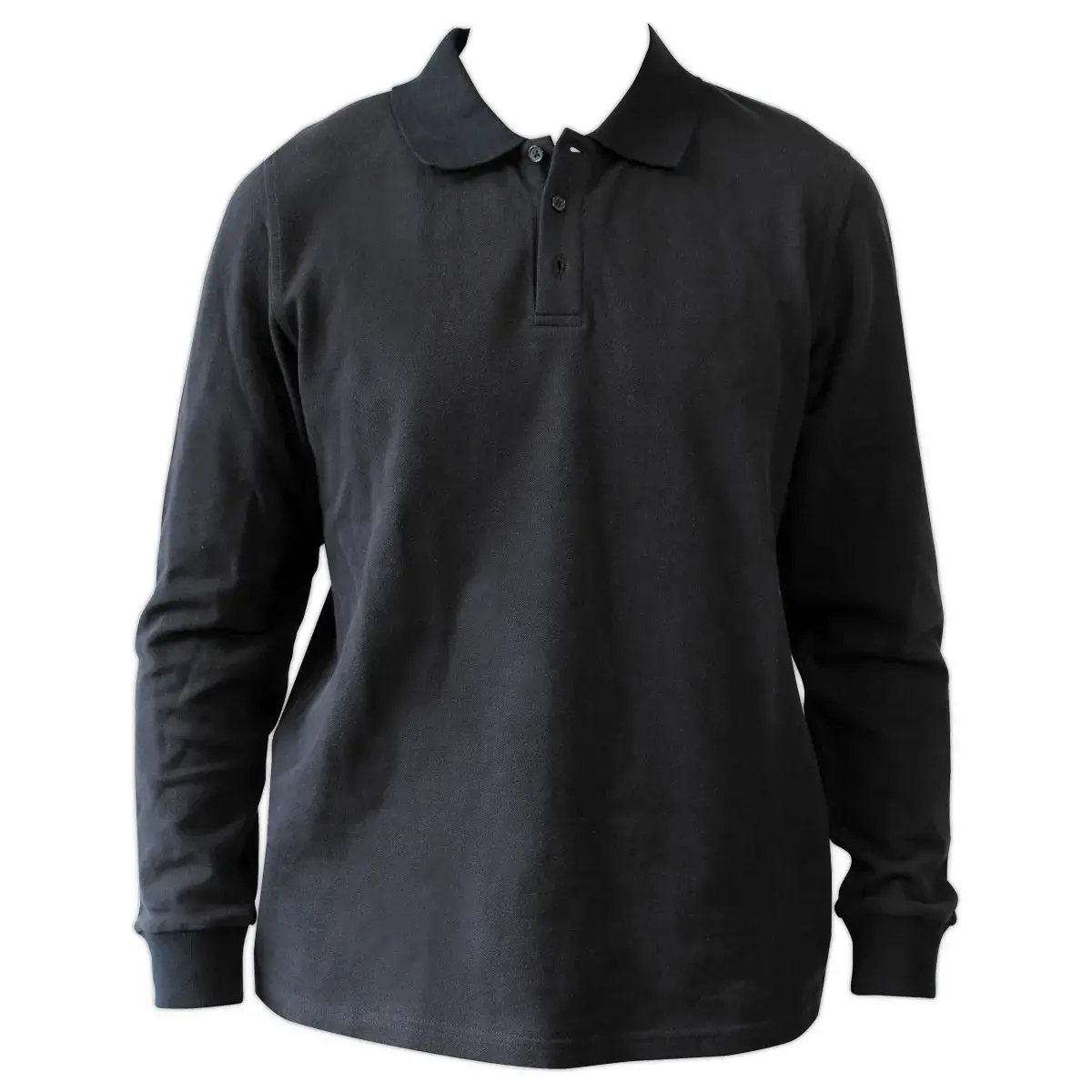 POLO NOIR MANCHES LONGUES HOMME TAILLE 2XL 