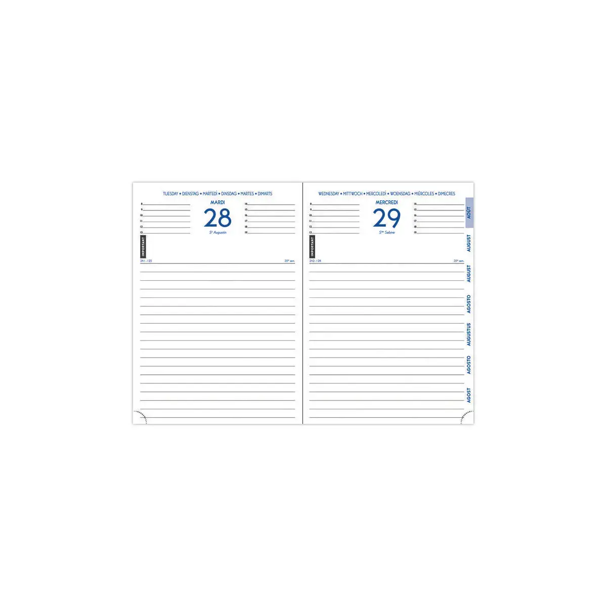 Agenda journalier Winner - 12 x 17 cm - Août à juillet - bleu foncé - EXACOMPTA