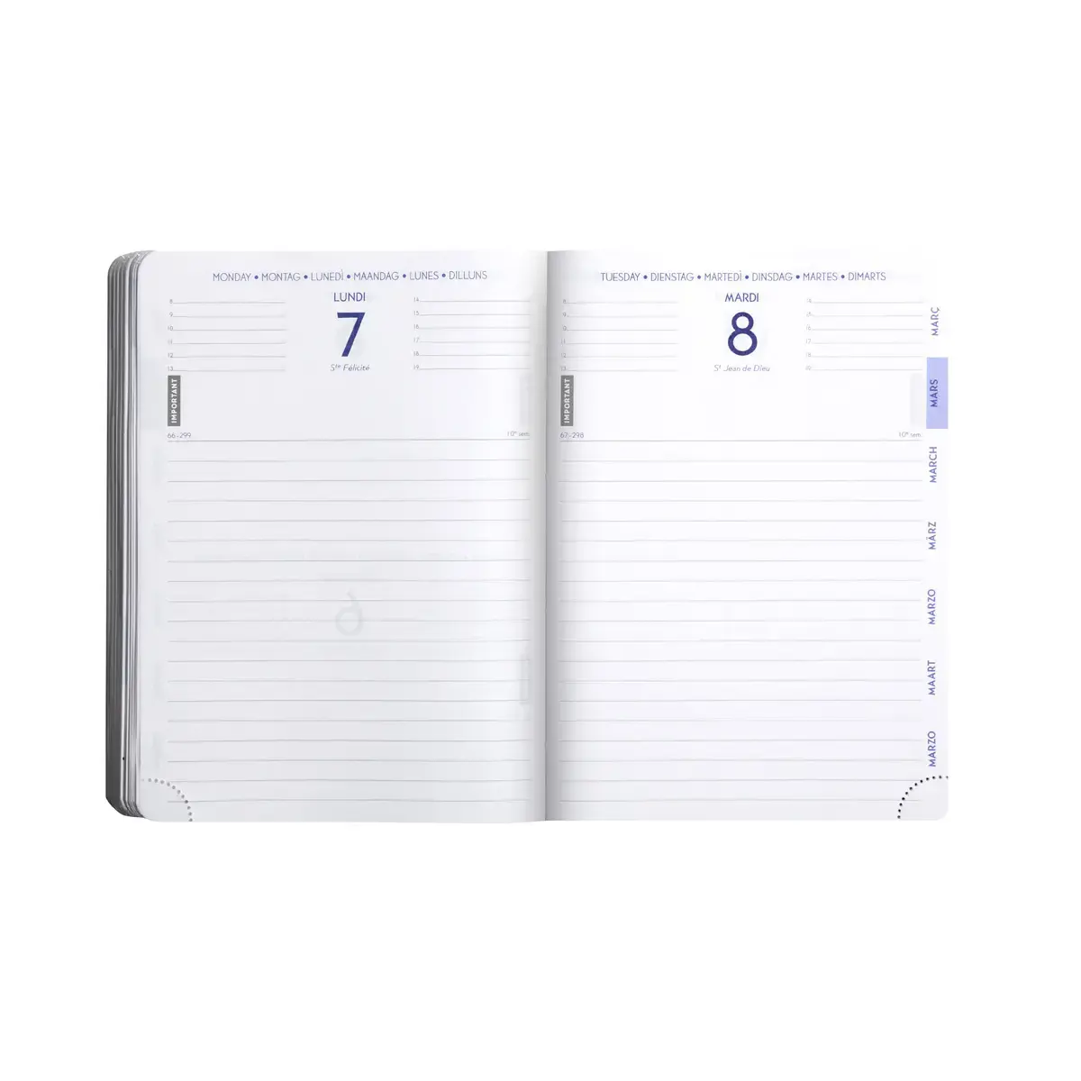 Agenda journalier Winner - 12 x 17 cm - Août à juillet - bleu foncé - EXACOMPTA