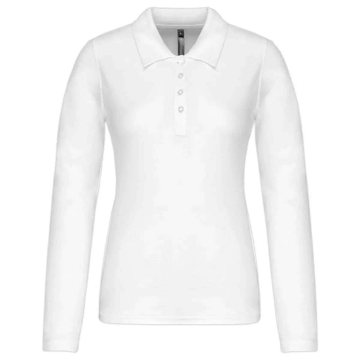 Polo femme - Manches longues - Taille M - Blanc 