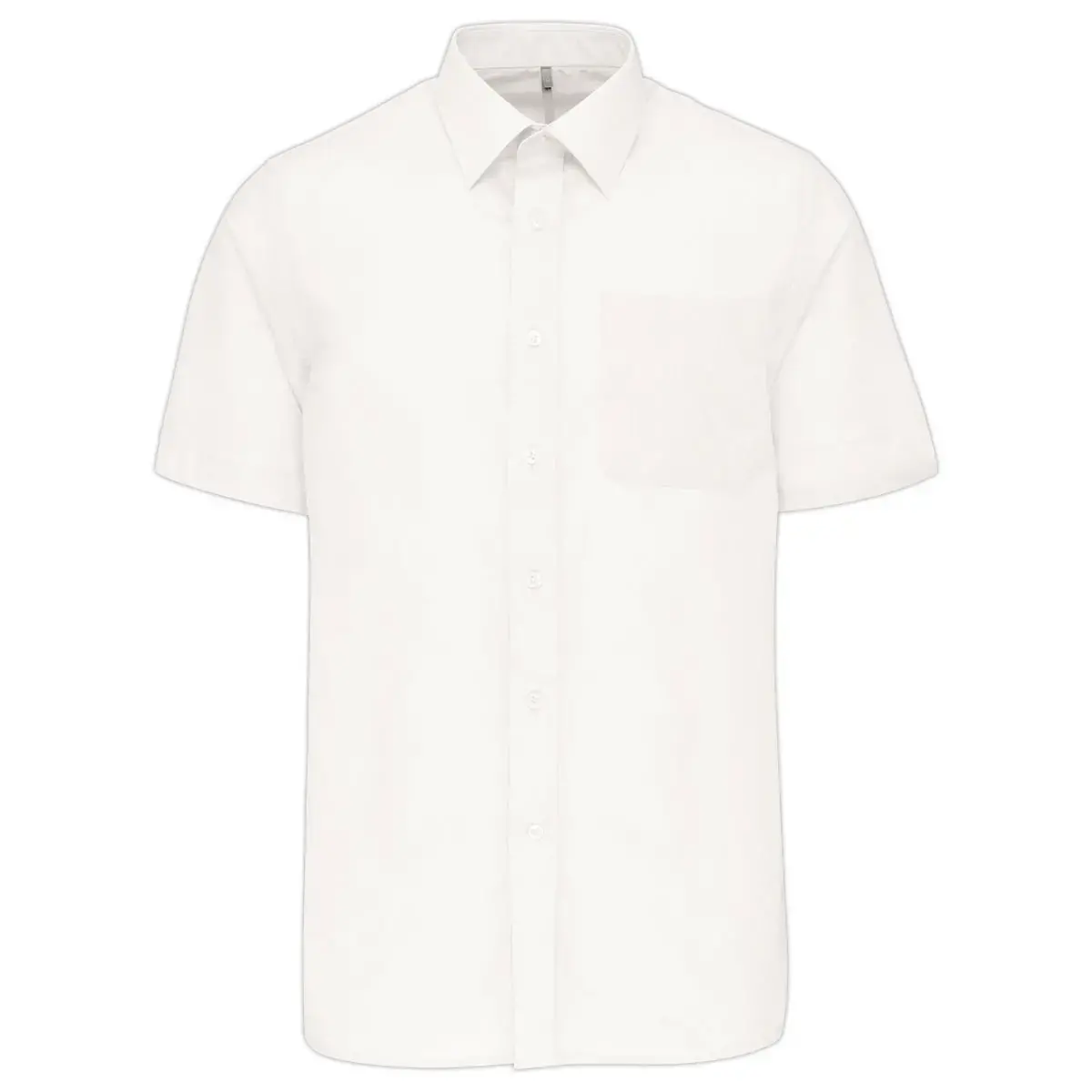 Chemise popeline polycoton homme - Manches courtes - Taille 4XL - Blanc 