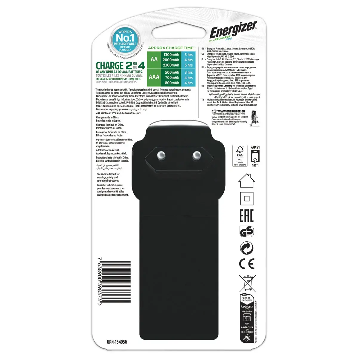 Chargeur intelligent 4 accus - Piles AA et AAA - ENERGIZER 