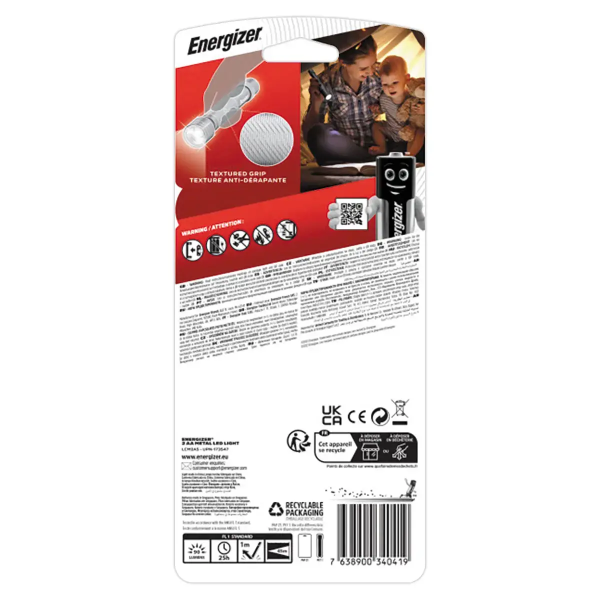 Lampe torche anti chocs en métal 2AA - ENERGIZER