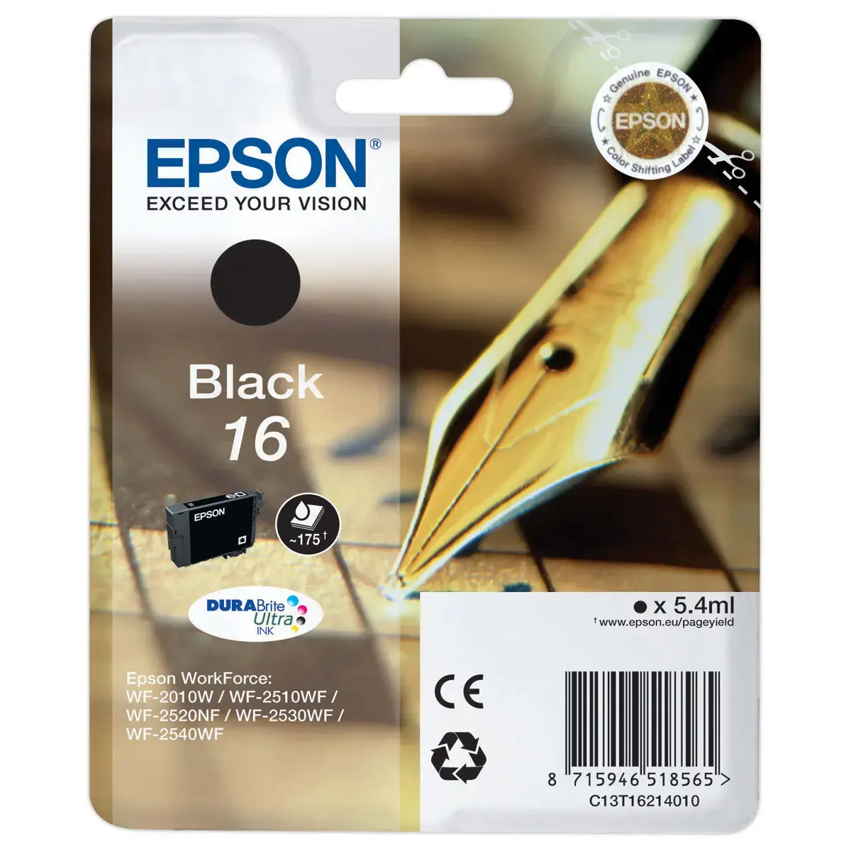 Cartouche T162 Stylo &agrave; plume - Noir - Epson 