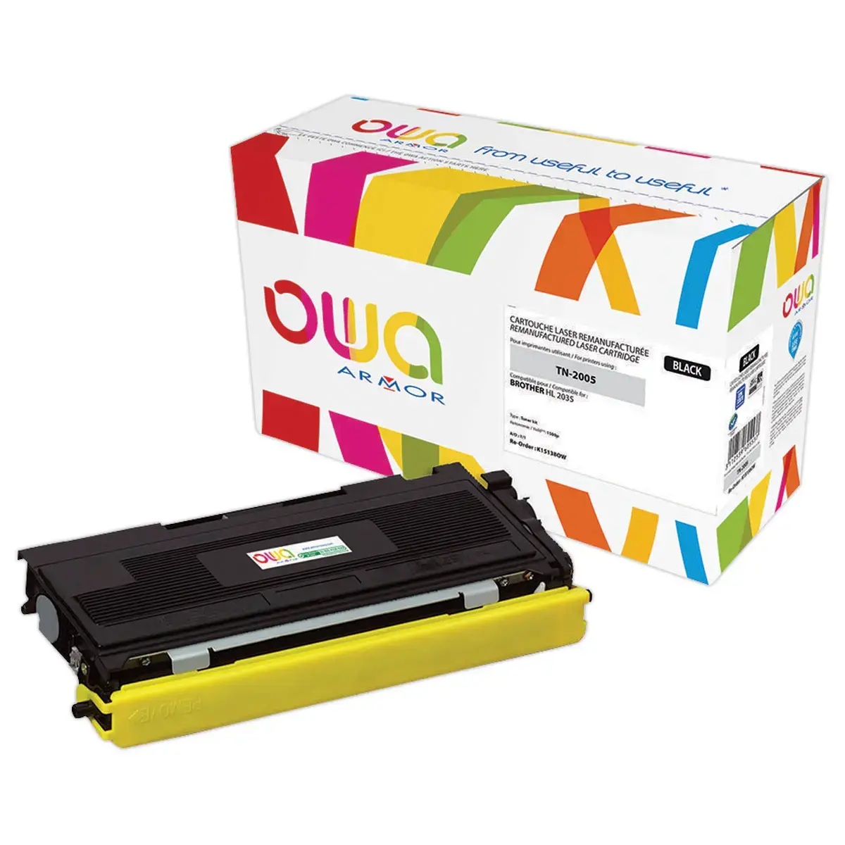 Toner &eacute;q. BROTHER TN-2005 - Noir - OWA 