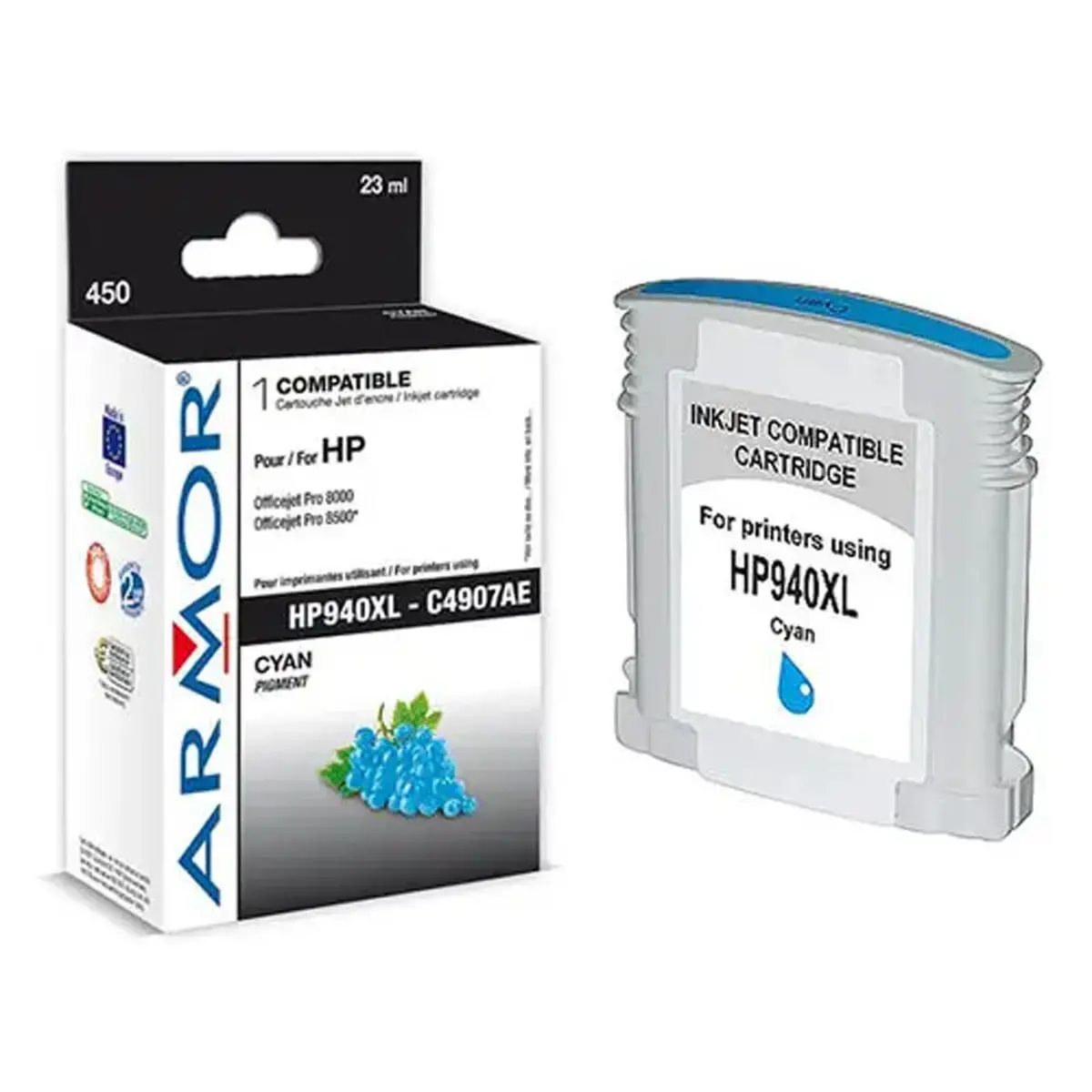 Cartouche éq. HP 940XL - Haute capacité - Cyan - OWA