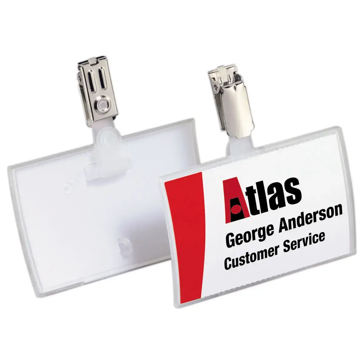 25 Badges Click Fold DURABLE - 9 x 5,4 cm - Fixation clip