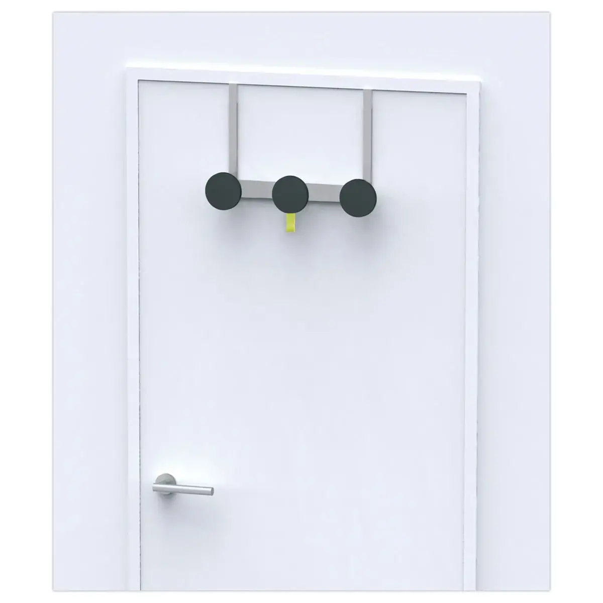 Patère de porte Triple - métal et noir - ALBA