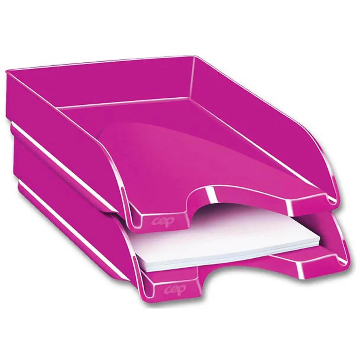 Corbeille &agrave; courrier Pro Gloss - Rose - CEP 