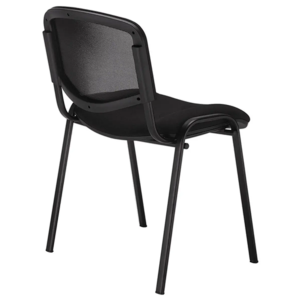 Chaise d'accueil visiteur &agrave; dossier r&eacute;sille Iso - Noir 