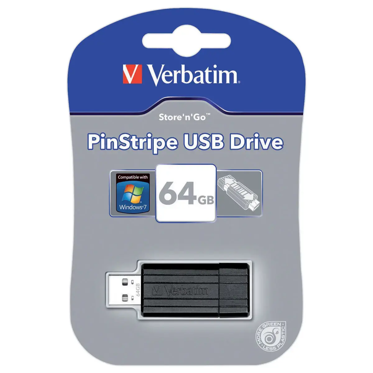 Cl&eacute; USB Pinstripe 2.0 - 64 Go - VERBATIM 