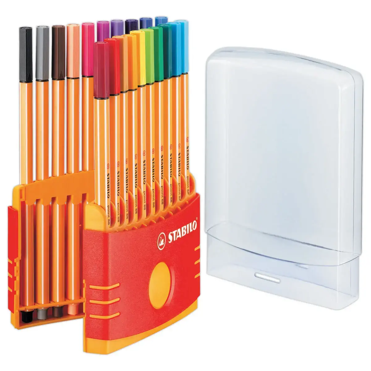 20 Stylos-feutres point 88 - Pointe fine - Etui ColorParade - STABILO + 1 pochette de 3 feutres Boss mini offerte