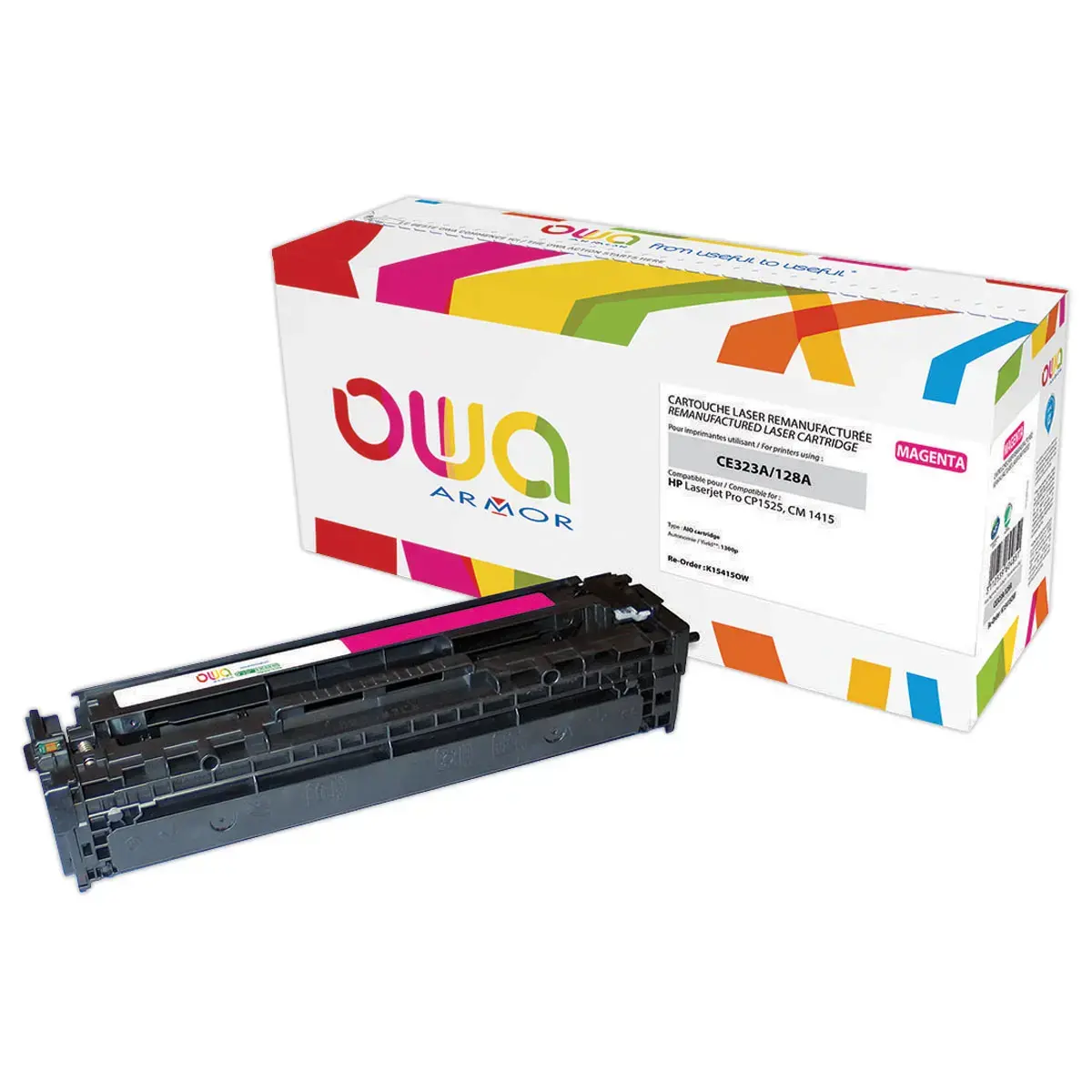 Toner &eacute;q. HP CE323A - Magenta - OWA 