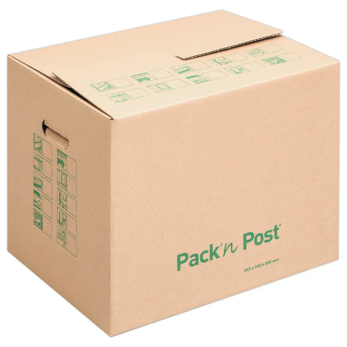 10 Cartons de déménagement à poignées - Taille XS - 455 x 345 x 380 mm - GPV Pack'N'Post