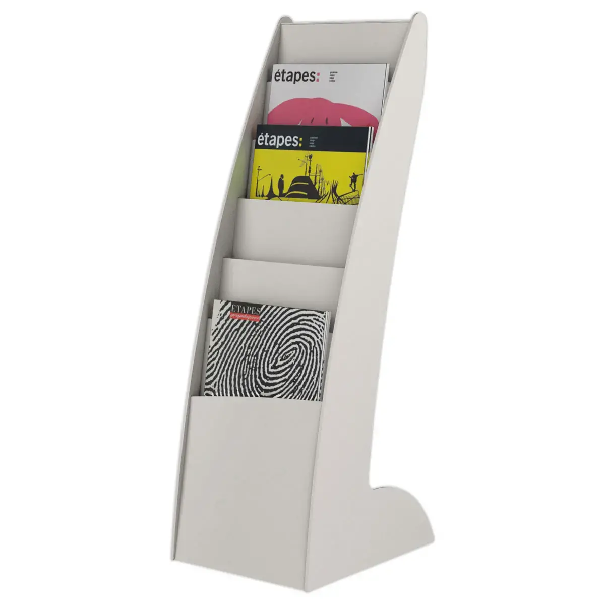 Présentoir Courbo Slim 6 cases - PAPERFLOW - Gris