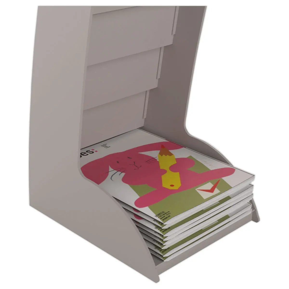Présentoir Courbo Slim 6 cases - PAPERFLOW - Gris
