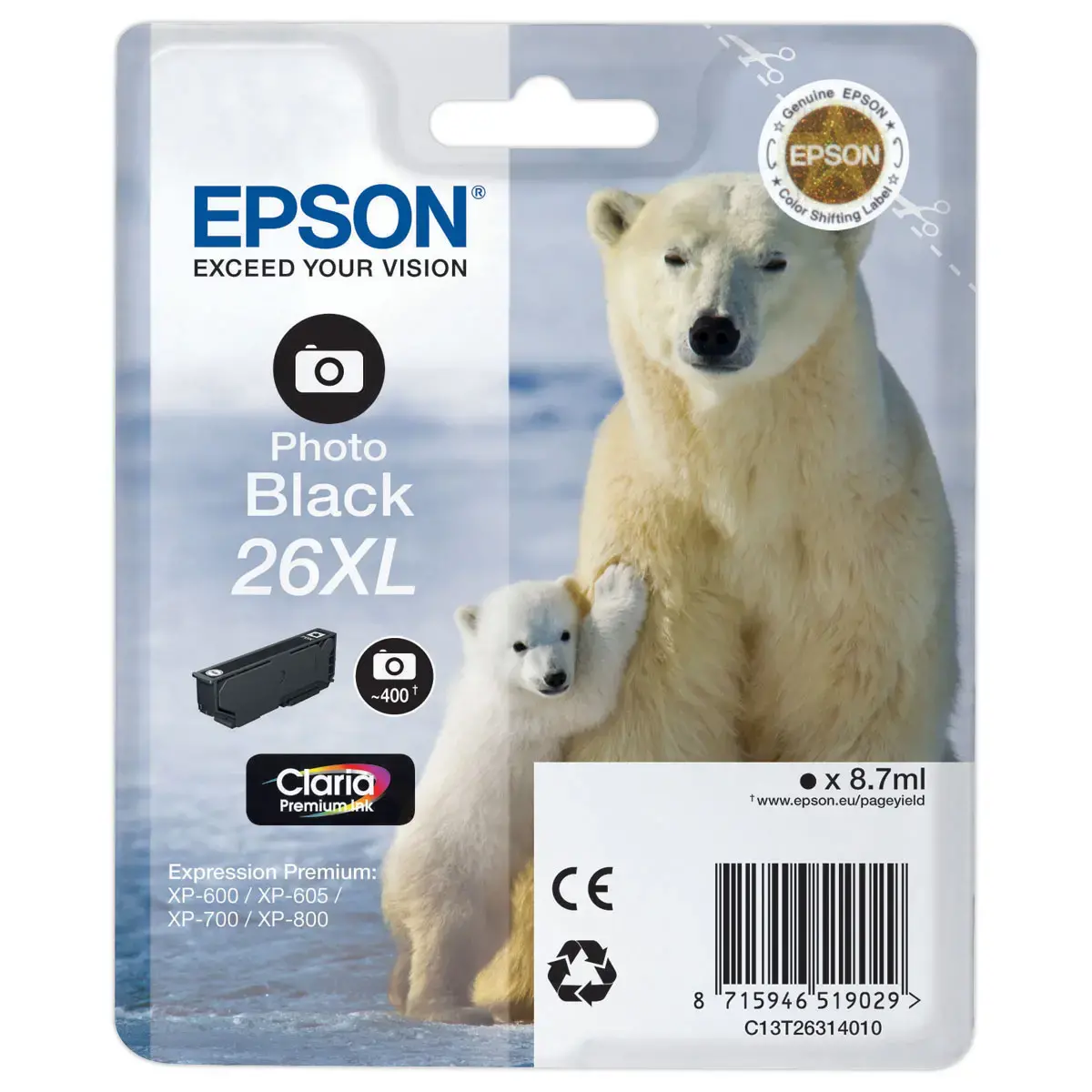 Cartouche Epson T2631 noire photo 