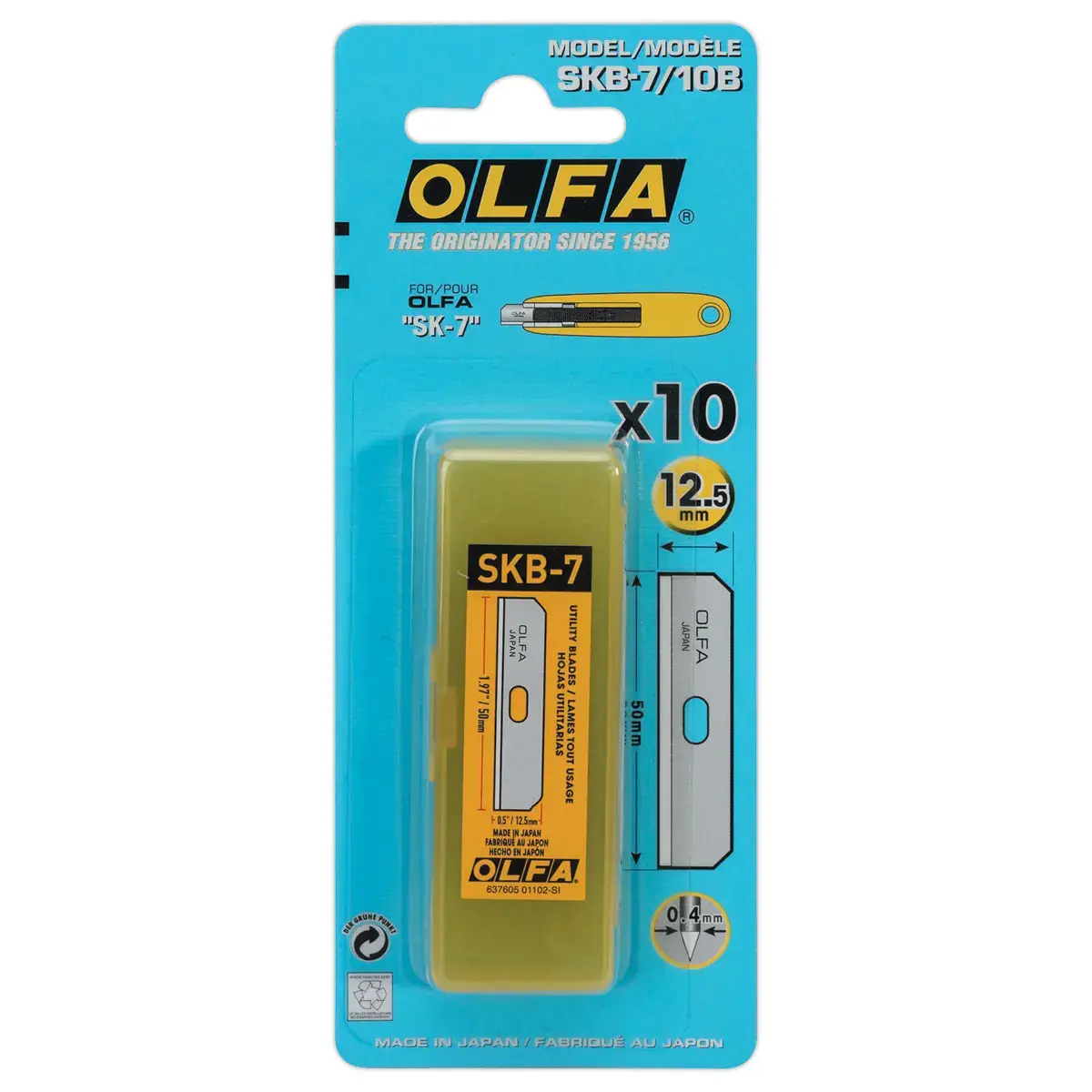 Lames trapézoïdales pour cutter - 12,5 mm - Olfa