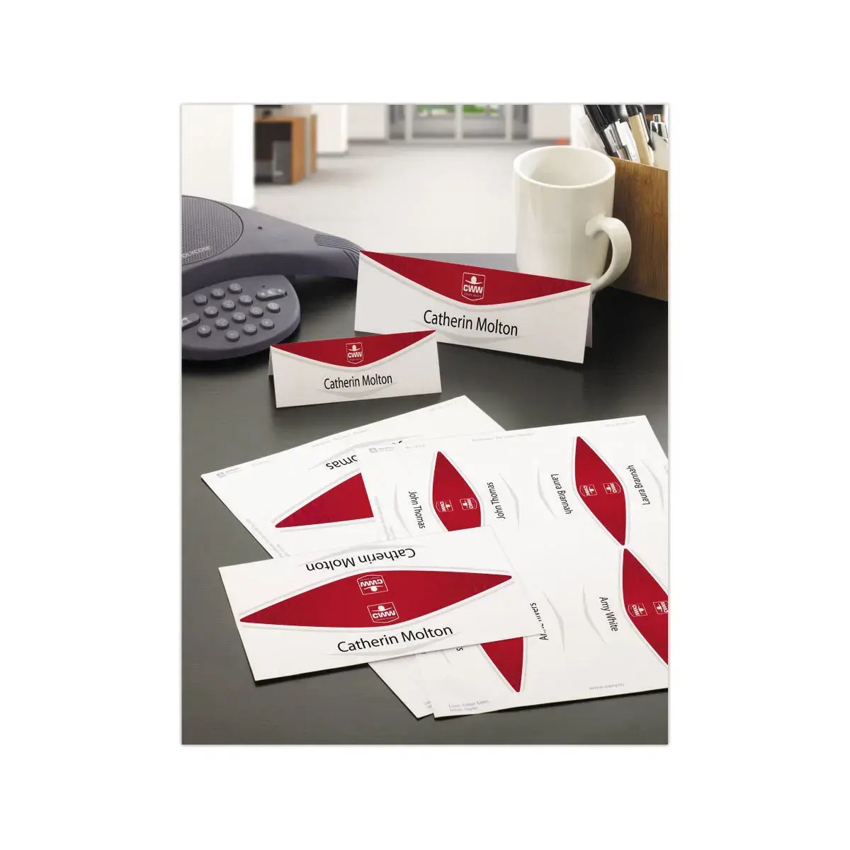 40 Chevalets porte-noms en papier - AVERY - 12 x 4,5 cm