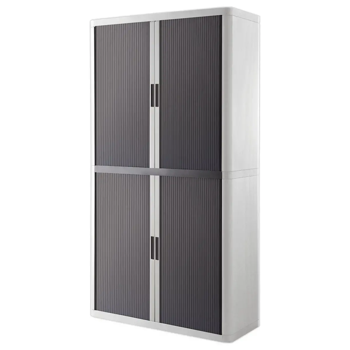 Armoire haute à rideaux gris anthracite Easyoffice - Hauteur 2m - PAPERFLOW