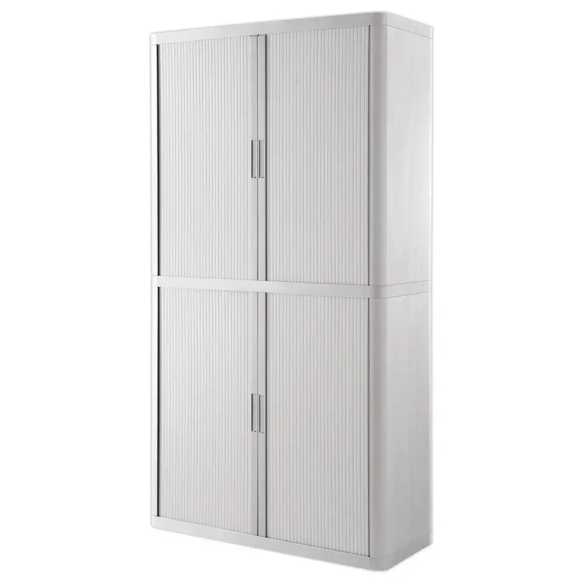 Armoire haute &agrave; rideaux blancs Easyoffice - Blanc - PAPERFLOW 